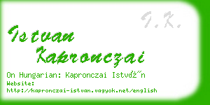 istvan kapronczai business card